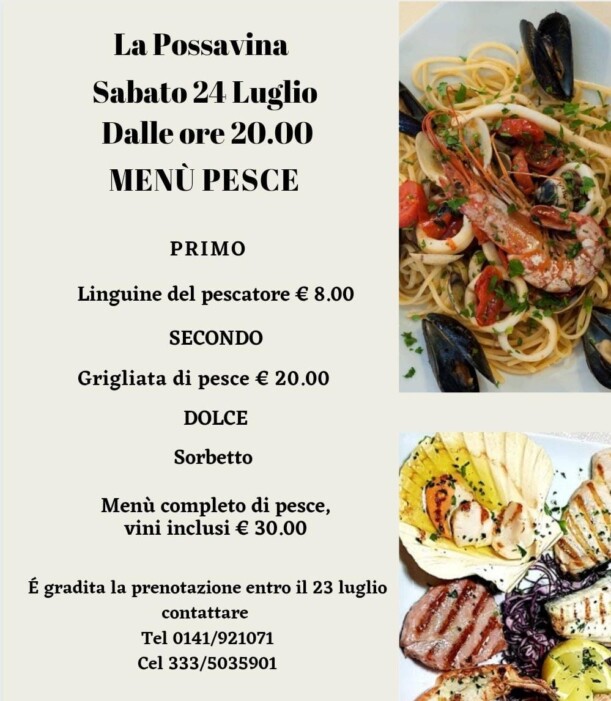Menù di pesce Menù di pesce